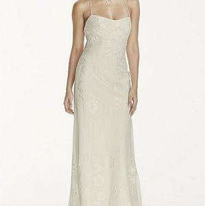 Galina Lace Sheath Dress with Low Crisscross Back